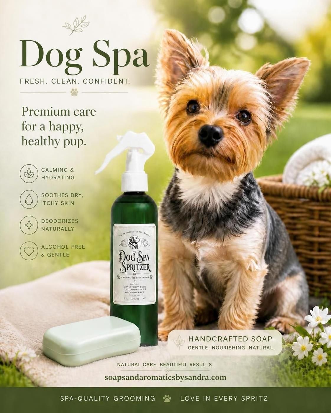 Dog Spa Spritzer — Natural Aromatherapy Finishing Mist | 8 oz