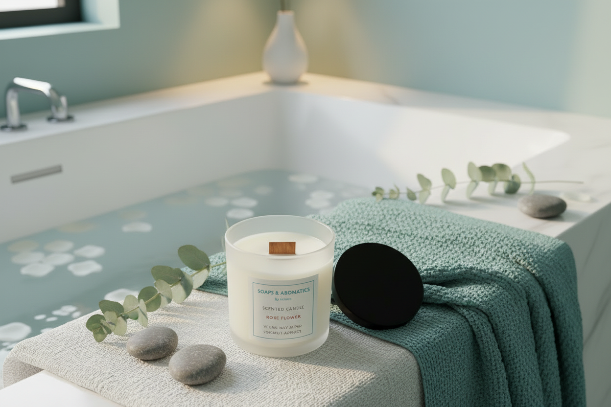 Cozy Spa Candle Setting