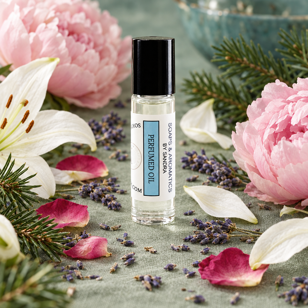 Lavender, rose, lily, peony & pine