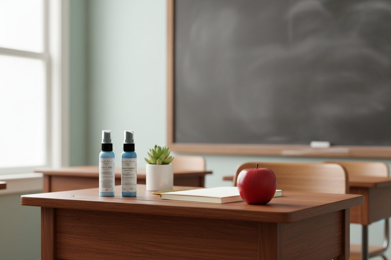 Lotion and Spritzer on Teacher's Desk