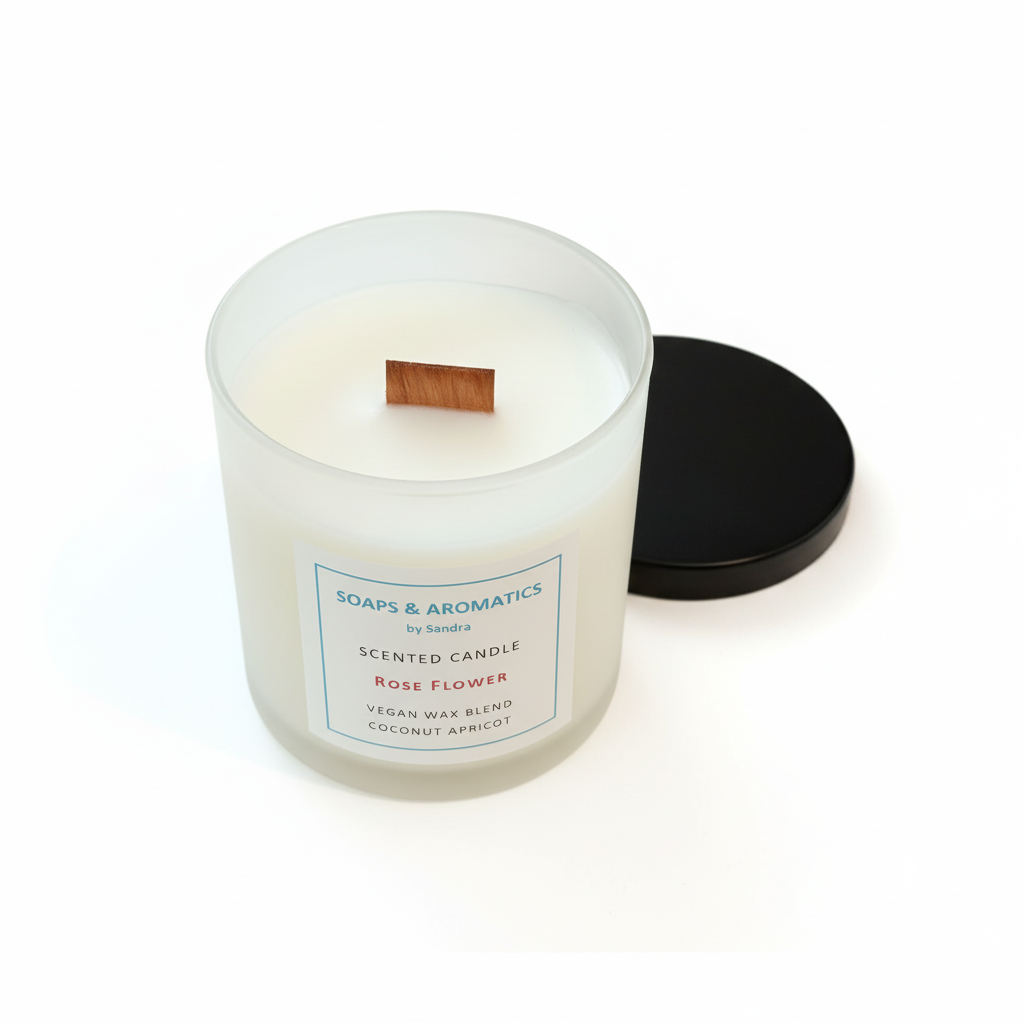Rose Flower Candle – Clean White Background