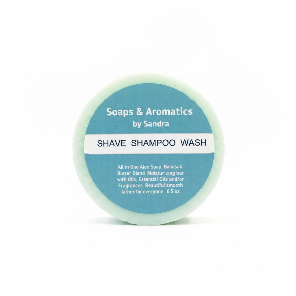 Shave Shampoo Wash Bar - Clean White Background