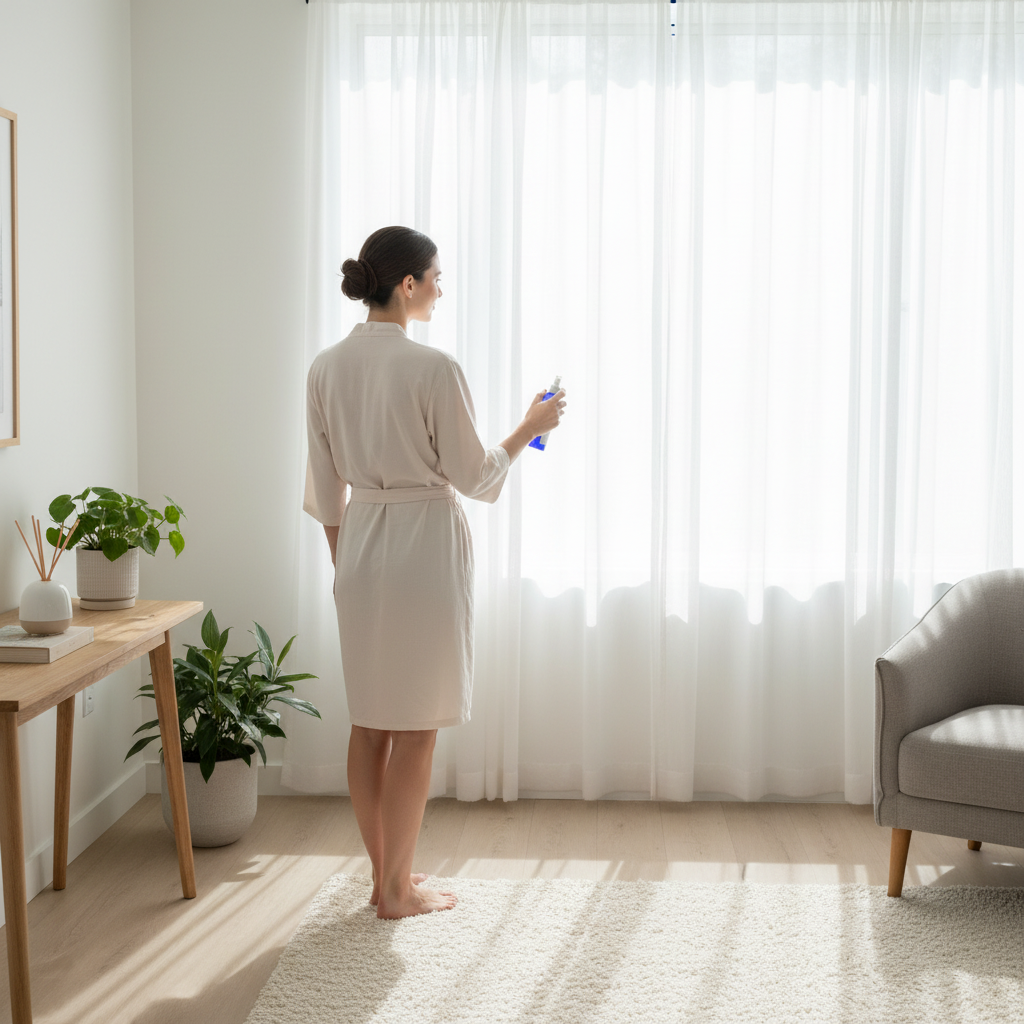 Spritzer Person Facing Window